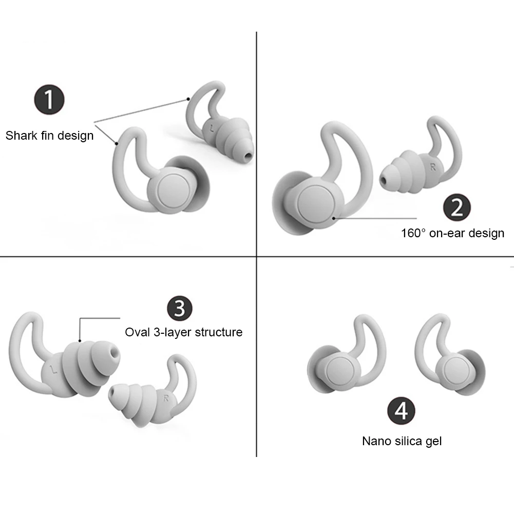 1 Pair/Set Soft Silicone Ear Plugs Anti Noise Snore Earplugs Noise Reduction Sound Insulation Ear Protection Earplug