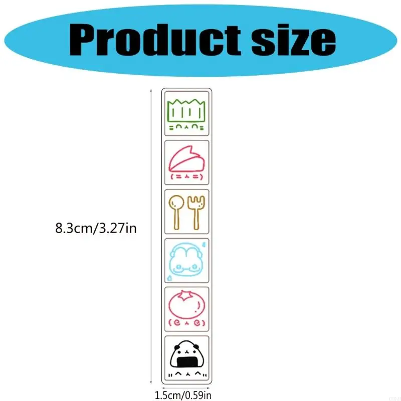 Six Pattern Journal Stamp for Creative Scrapbooking and Personalizing Planners Decorative Cartoon Stamps for Crafting