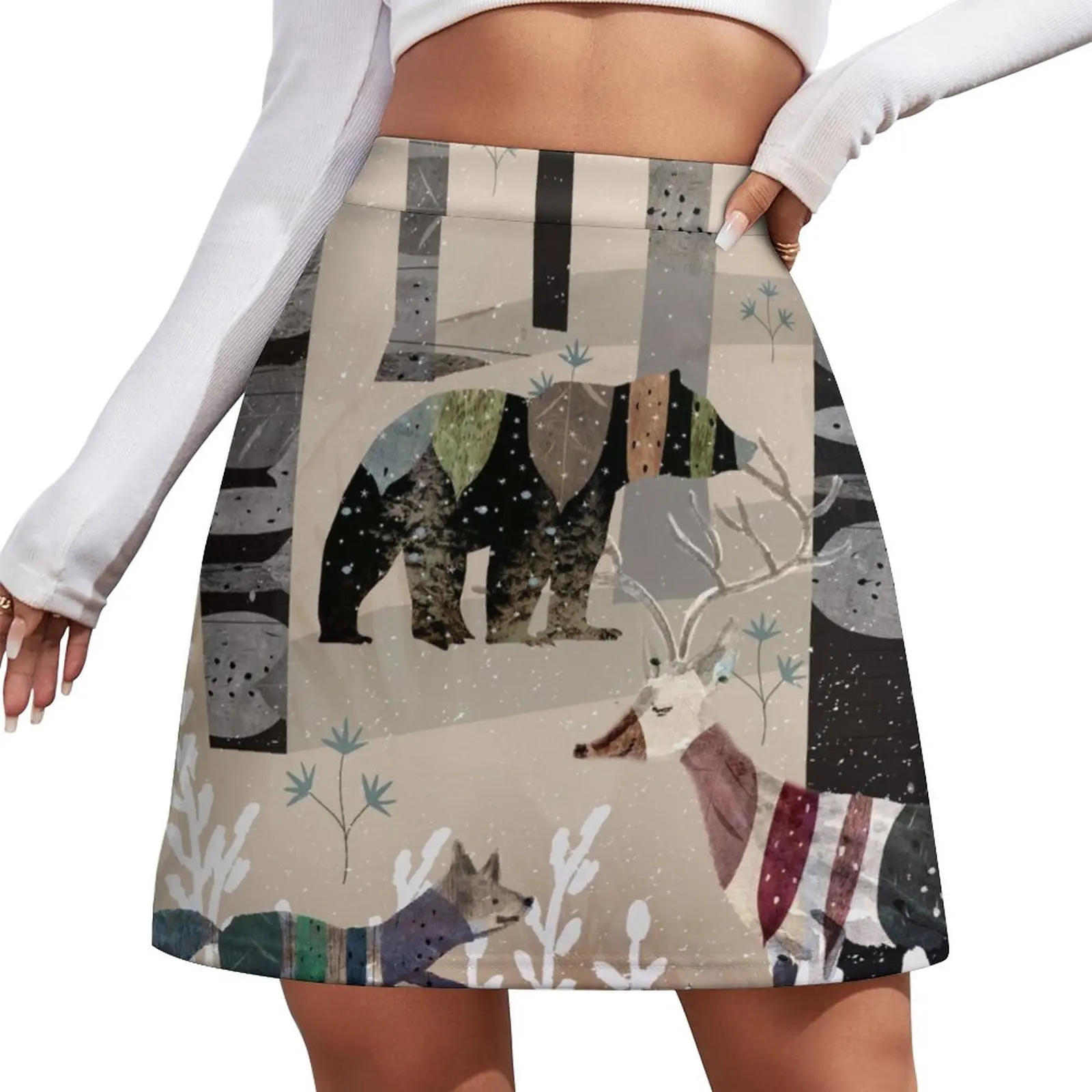 Forest In Sweater Mini Skirt Female dress skirts for women 2024 korean style