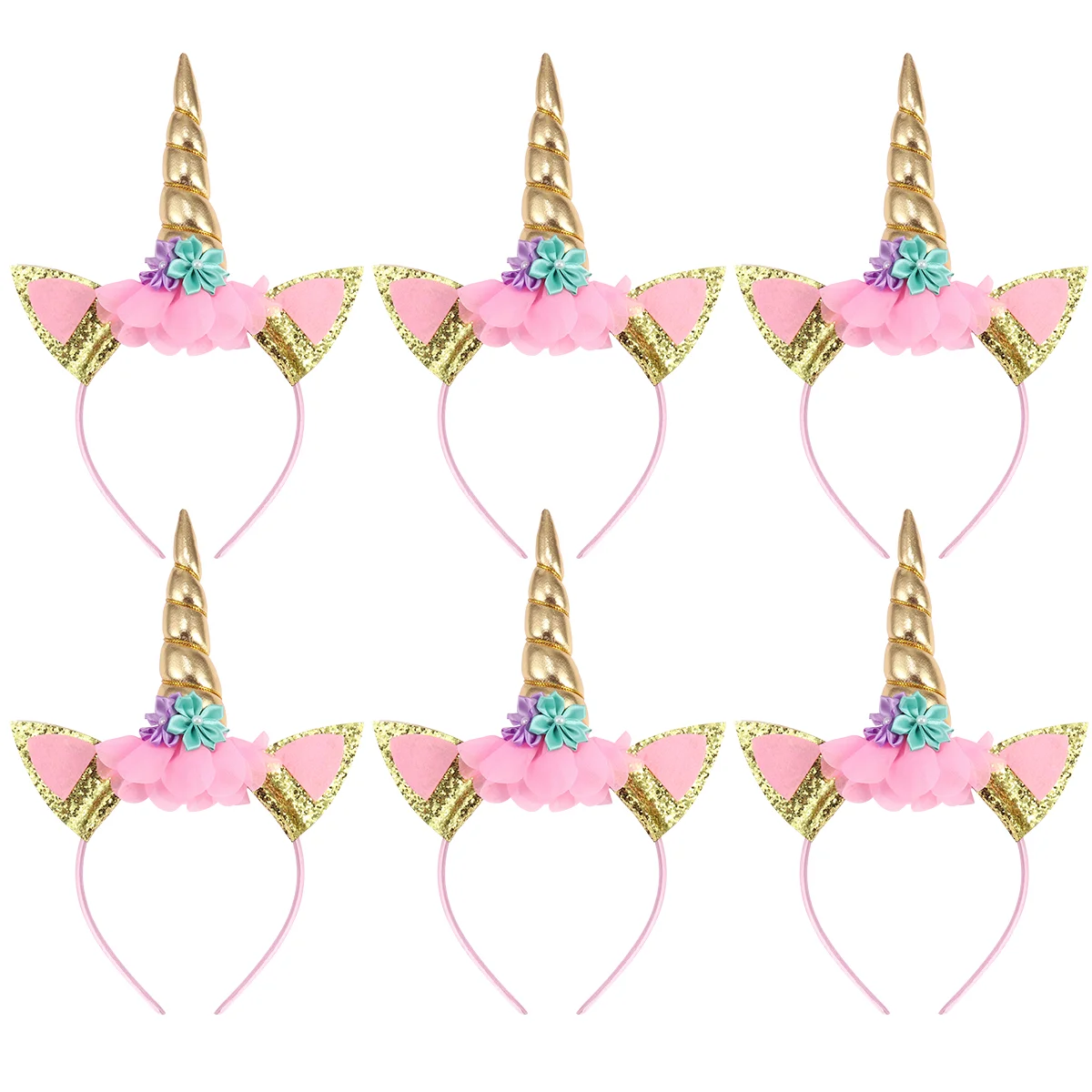 

6PCS Headband Creative Fashion Hair Accessory Hair Hoops Headdress ChildrenS Net Yarn Sequin Headband Party Decoration for Kids