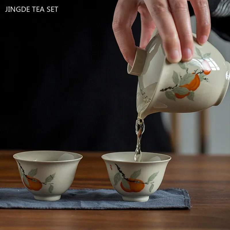 Custom Travel Tea Set Home Office Ceramic Gaiwan Teacup Suit Portable Teaware with Tote Bag Chinese Tea Pot and Cup Set