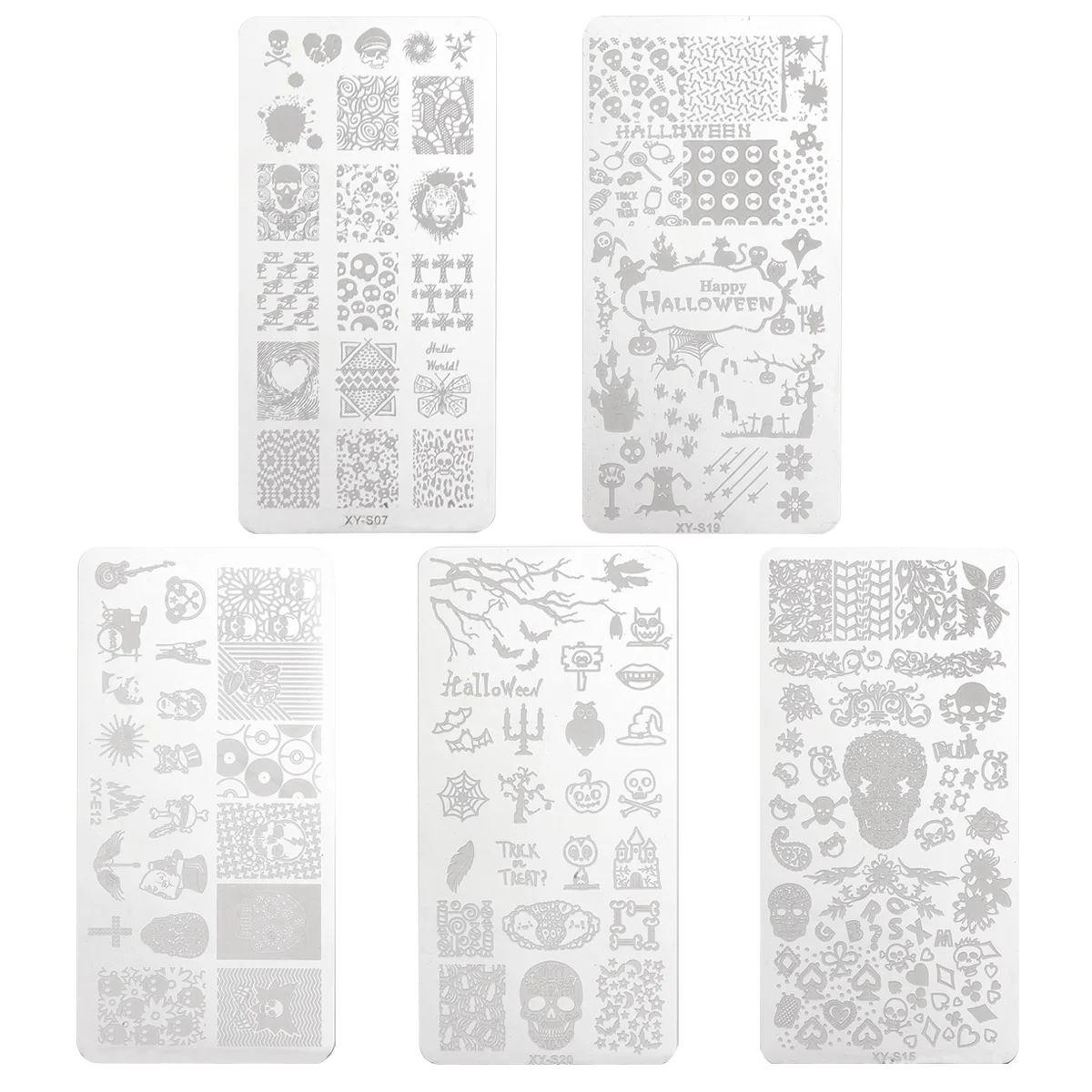 

5Pcs Nail Stamping Plate Pumpkin Nail Design Stamp Stamp Templates for DIY Nail Manicure Random Style