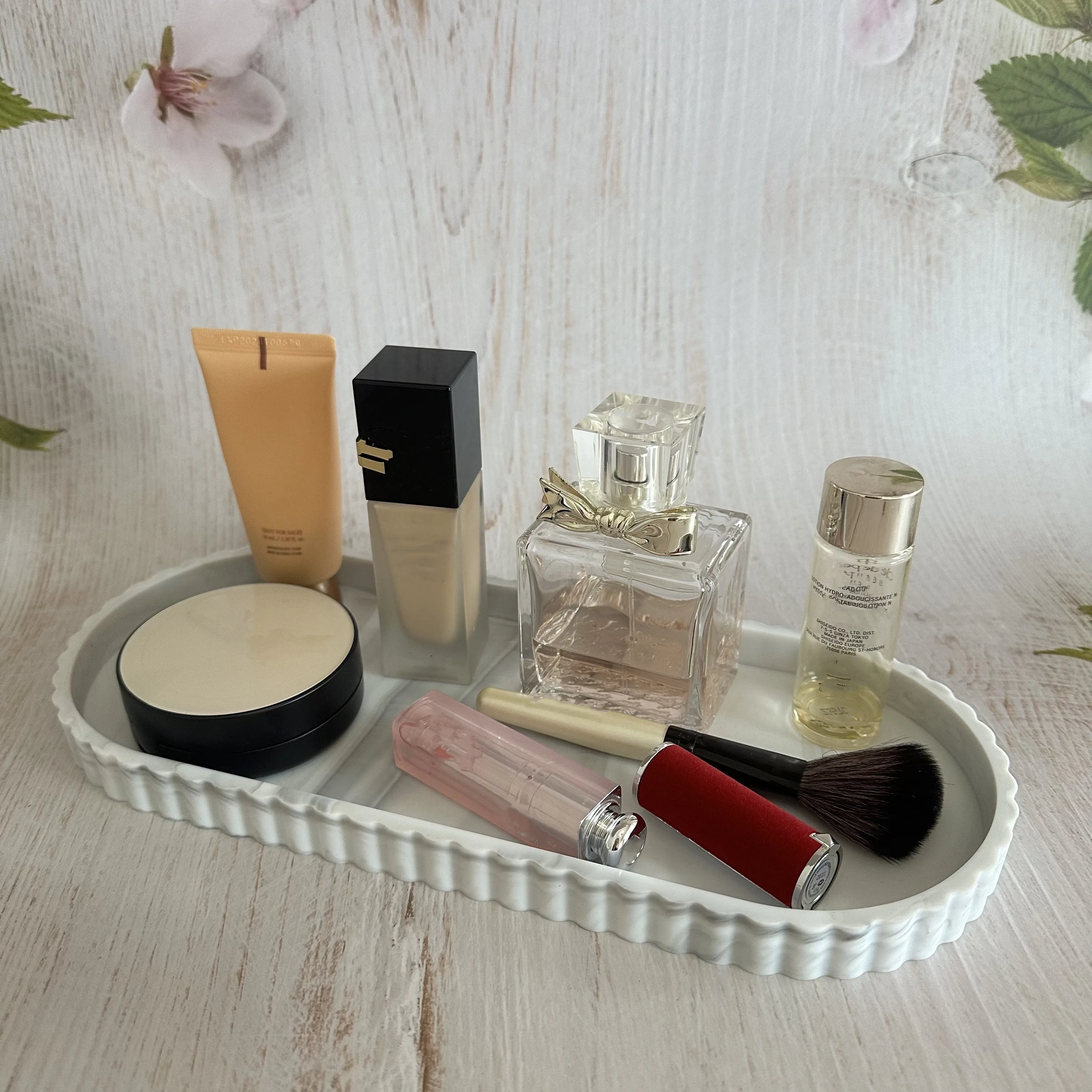 Bathroom Vanity Tray  Silicone Bathroom Trays for Counter, Decor Soap Dispenser Countertop Tray for Kitchen Sink Organization 4