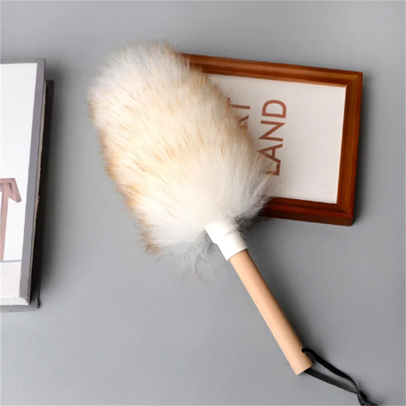 Sofa Non-static Hanging Rope Modern Home Cleaning Wood Handle Furniture Dust Sweeping Car Brush Long Lambswool Duster Soft cleaning duster,telescopic duster brush,microfiber duster brush,wool duster brush,cleaning tool,telescopic dust brush,microfiber dust brush,telescopic dust remover