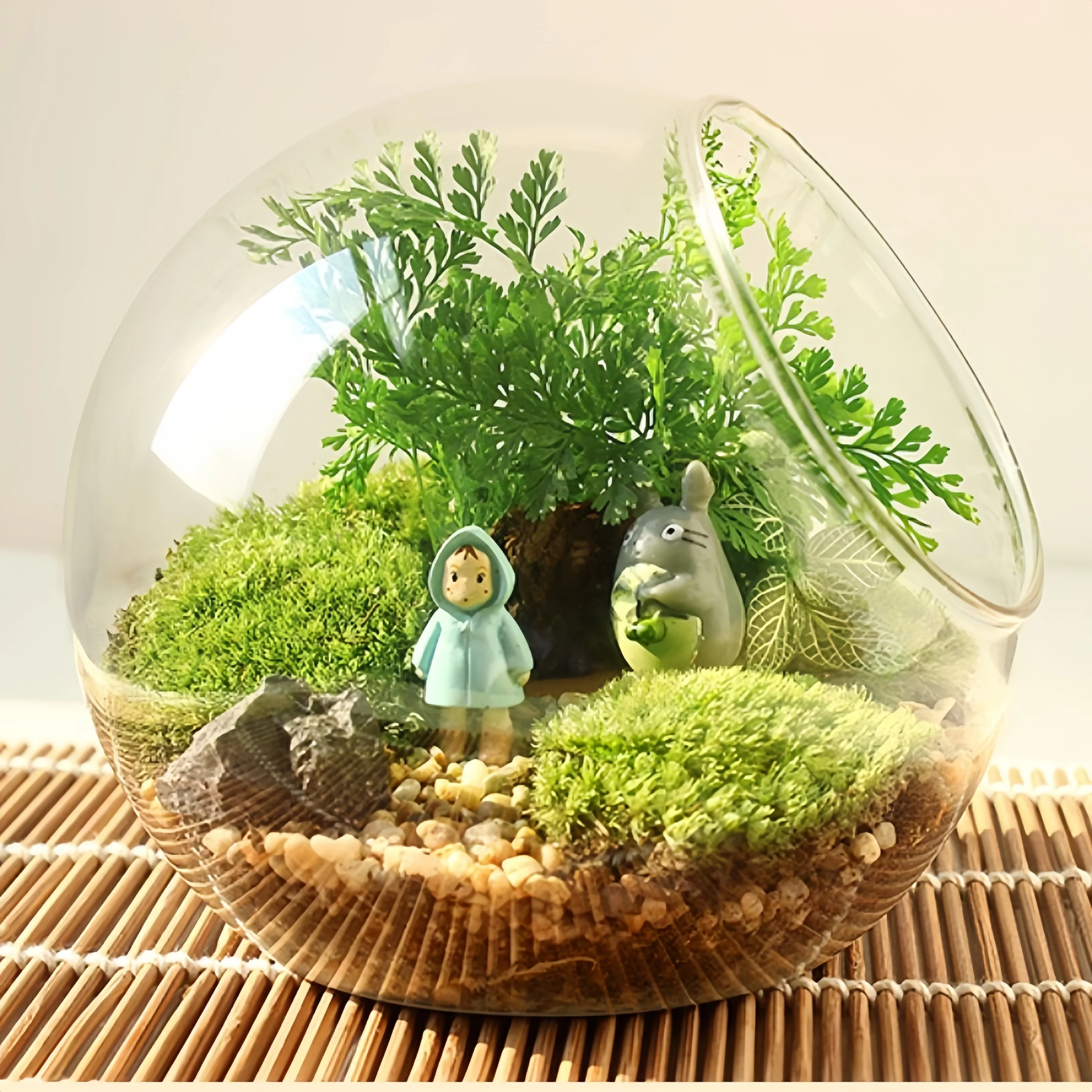 미니어처 풍경 슬롯형 유리 화병 DIY 이끼 다육식물 생태 크리스탈 병