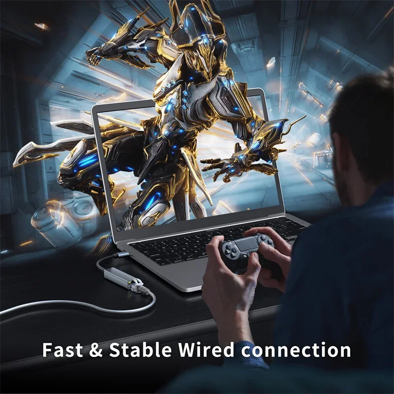 2 in 1 USB Type C to RJ45 USB-C Converter HUB PD 60W Fast Charging Type-C Network Card Lan Gigabit Adapter Cable For PC Notebook 3