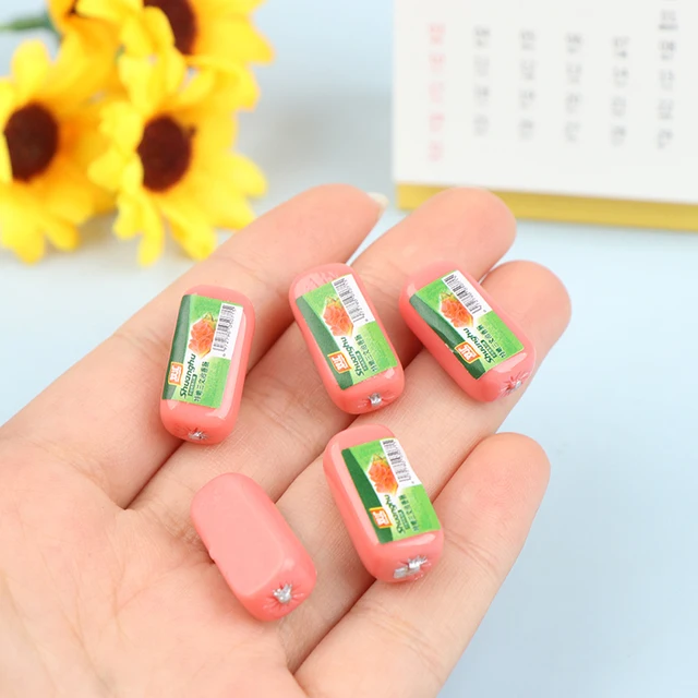 5pcs Dollhouse Miniature Simulation Ham Sausage Hot Dog Dachshund Model Kitchen Food Accessory For Doll House Decor Pretend Toys 1