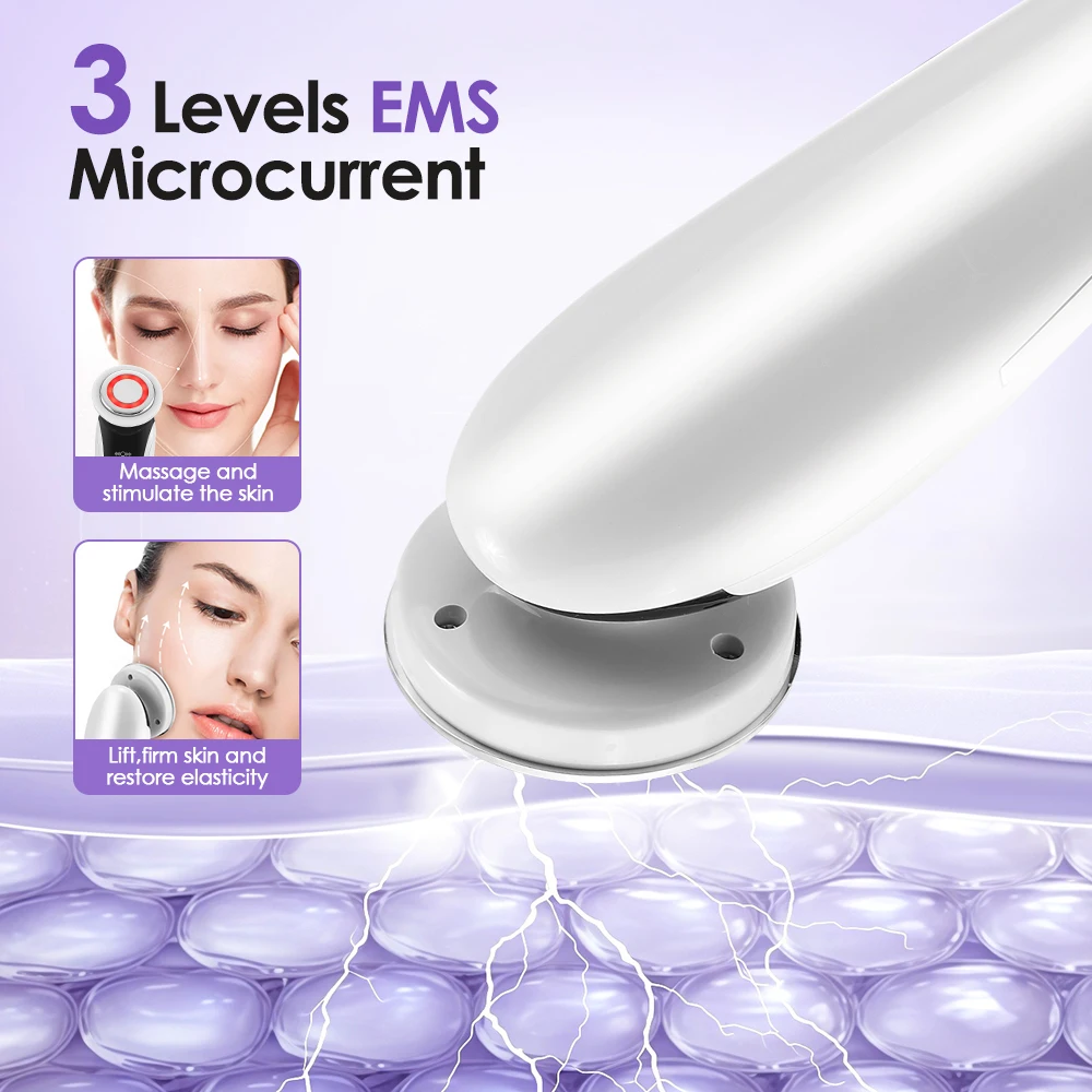 7 In 1 EMS Facial Massager Vibration Heated LED Light Therapy Face Lifting Device Wrinkle Remover Skin Rejuvenation Neck Firming