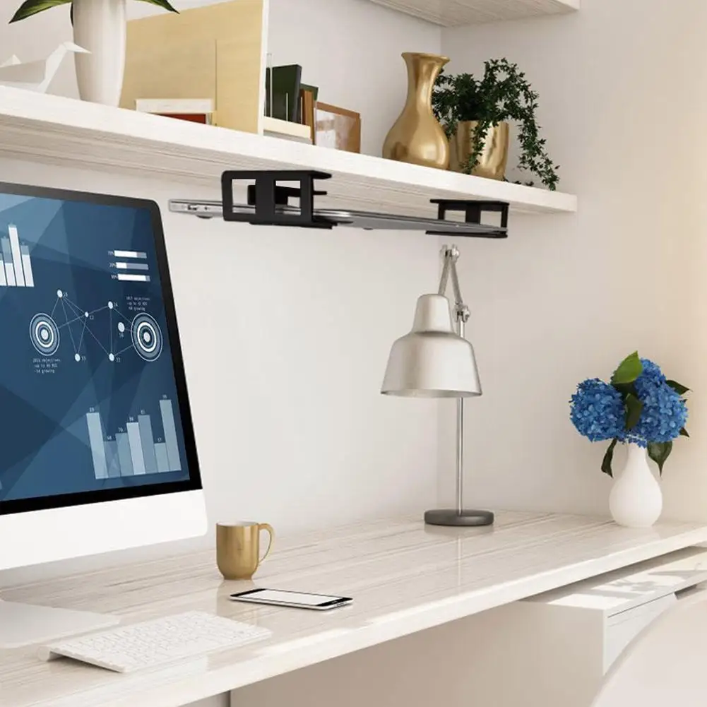 Wall Mount Laptop Stand Invisible metal Bracket Laptop Shelf For Under Desk Keyboards Wi-Fi Router Storage Holder Set desk organizer,storage organizer