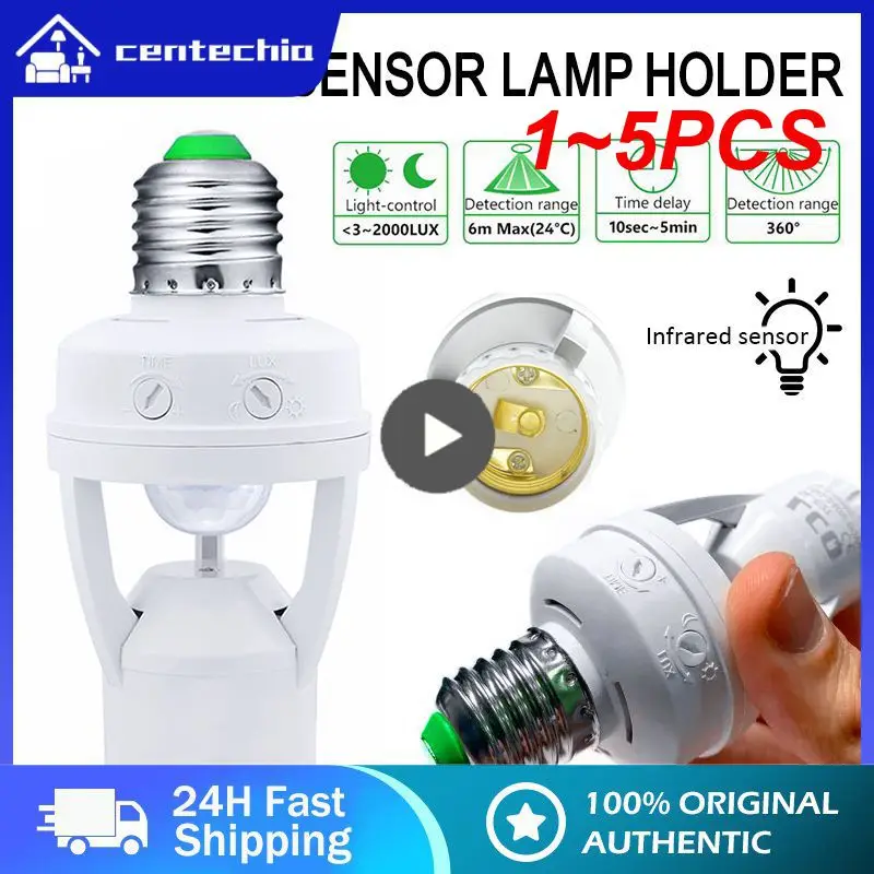 

1~5PCS Socket E27 Converter With PIR Motion Sensor Smart Home High Sensitivity Smart Switch E27 Lamp Holder Base For Led Lamp