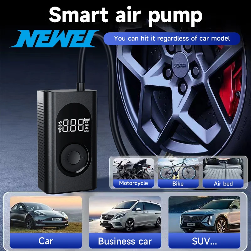 

Cordless Car Tire Inflator Pump 150PSI Portable Air Compressor Pump 6000mAh Battery With LED Light For Car Bike Motor Ball