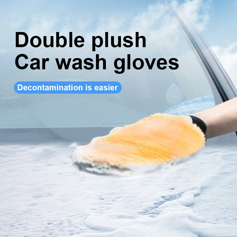 Car wash gloves Double sided wool fleece Car cleaning bear paw Not harming the car Special for car waxing wash cleaning tool