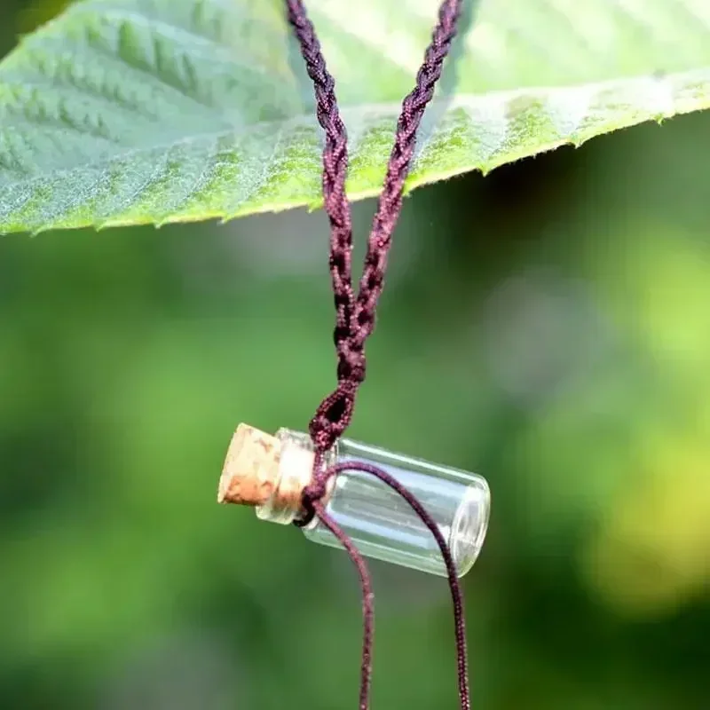 Miniature Transparency Glass Bottle 10pcs Bottles Cork Pendant Charm Vials Travel Portable Liquid Storage Tank Mini Glass Tank