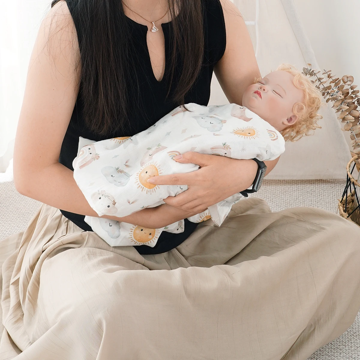 Kangobaby #My Soft Life# New Premier Bamboo Cotton Baby Muslin Swaddle Blanket Newborn Wrap Infant Bath Towel 120x110cm 6