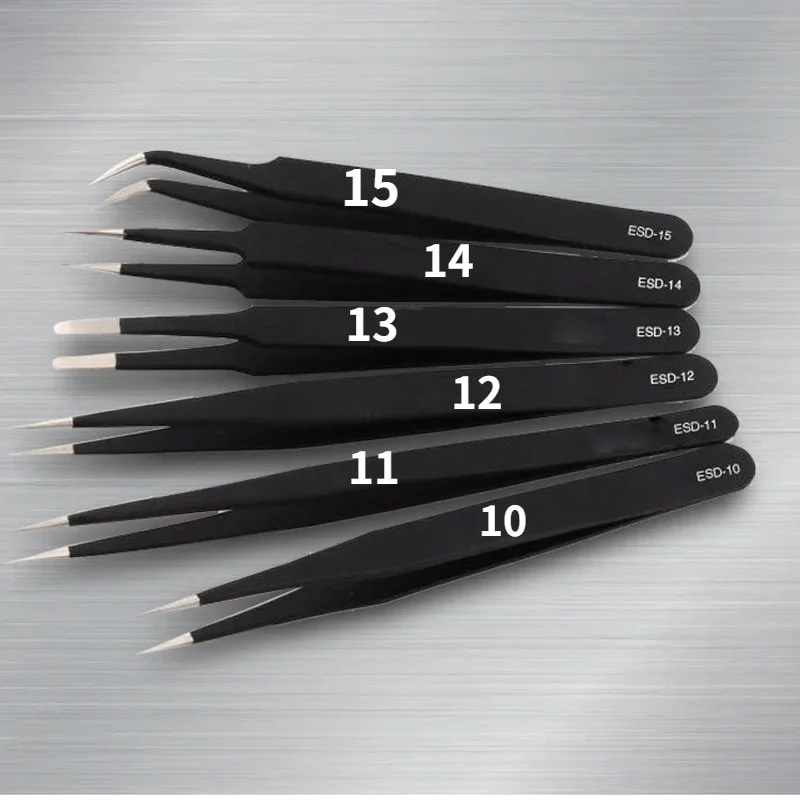 Multifunctional Stainless Steel Anti-static Tweezers Pointed Elbow Bird's Nest Clip Grafting Eyelash Clip Electronic Repair Tool precision tweezers tweezer tool esd anti static tweezers phone repair tweezers