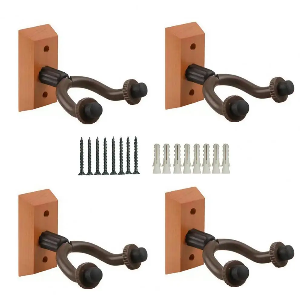 

Instrument Hanger U-shaped Hook Metal Hook Guitar Wall Mount with Wooden Base Securely Hang Acoustic Electric Guitars Ukuleles