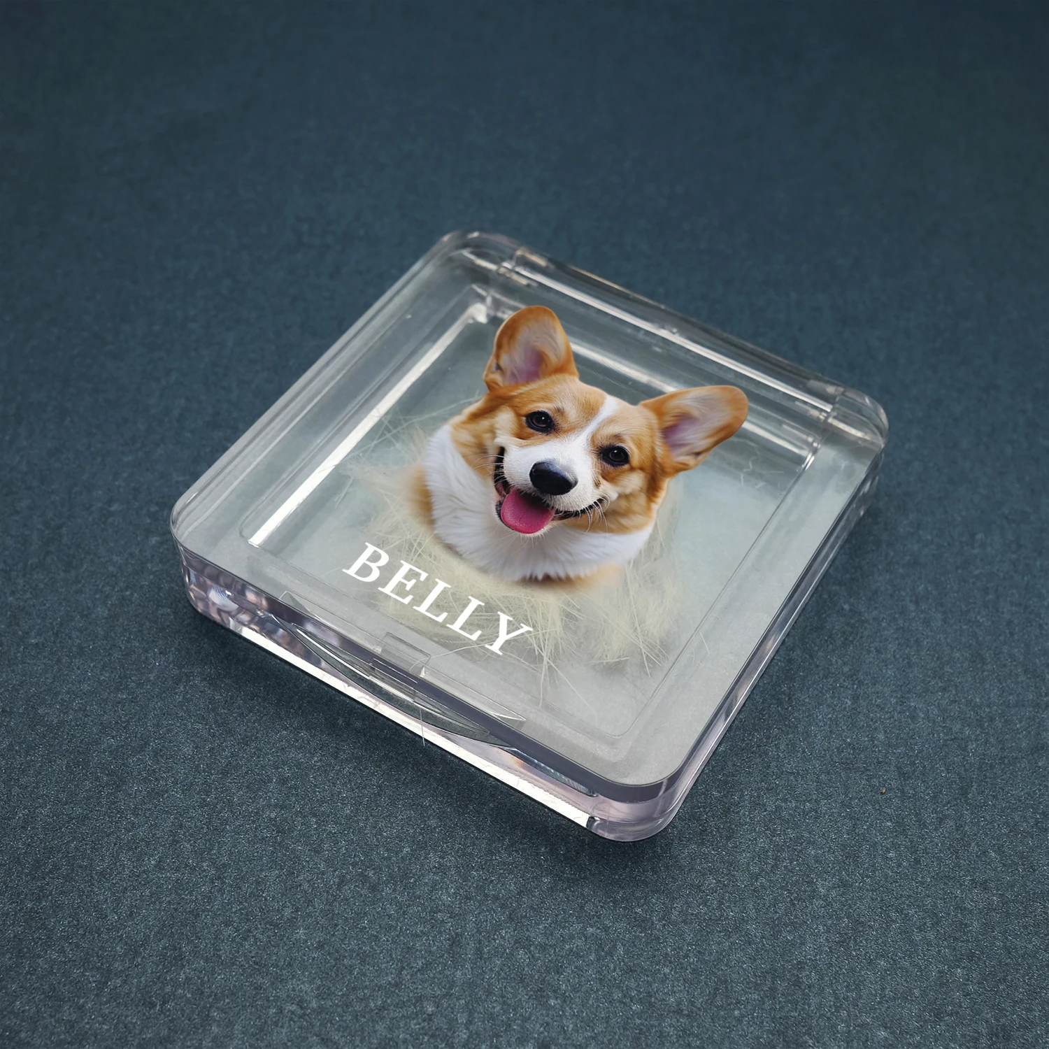 Personalized Pet Fur Keepsake Box with Photo - Unique Memorial Gift