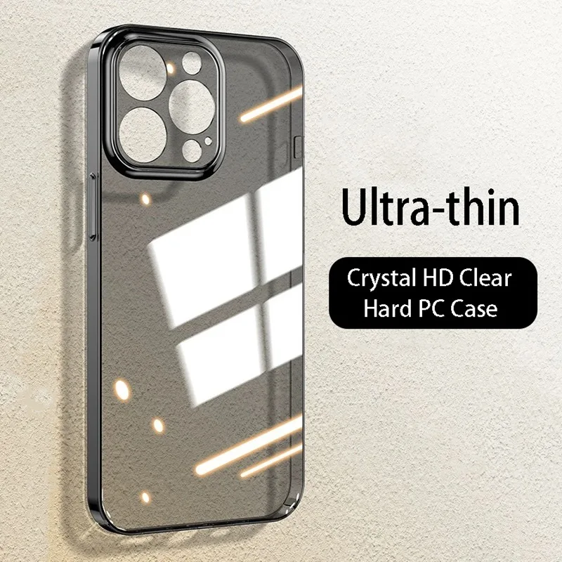 Luxury Ultra Thin Transparent Hard PC Case For iPhone 15 14 13 12
