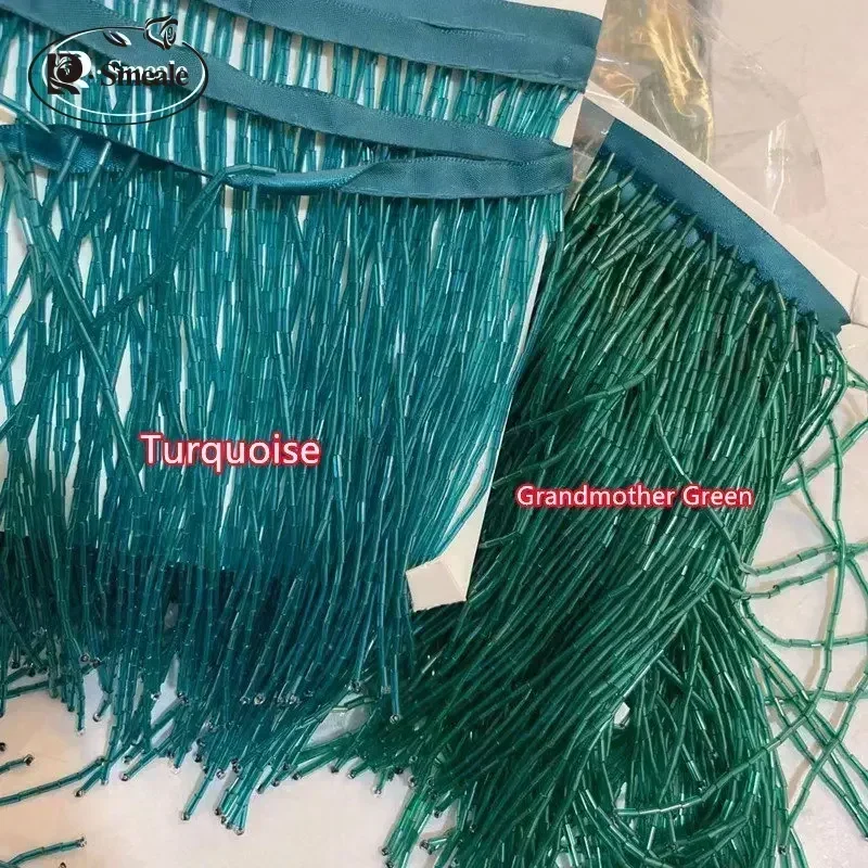 15CM Width 38 Colors Grey Blue Tube Tassel Dress Accessories Lace Trim Wedding and Evening Dress Beaded Decoration RS3052 lace garment accessories lace decoration lace accessories lace sewing accessories clothing accessories