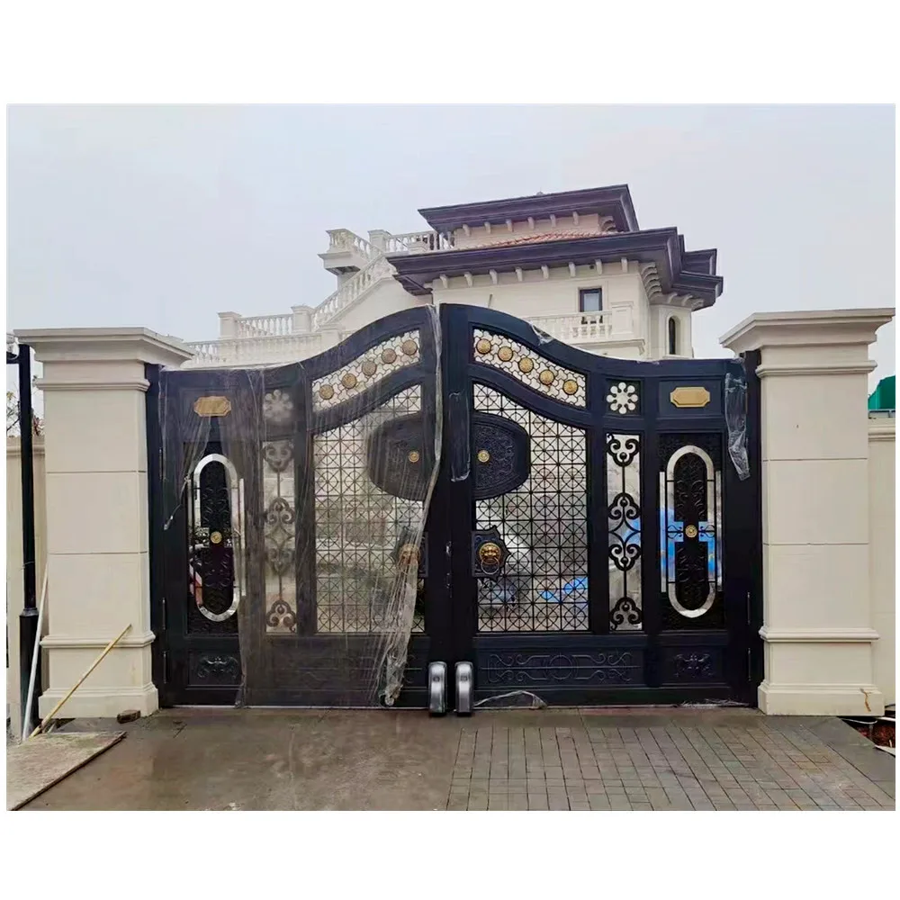 

Perforated Garden Metal Main Gate Design Cured Wrought Iron Gate Wall Trellis Gates Privacy Fencing Panel Driveway Gate Custom