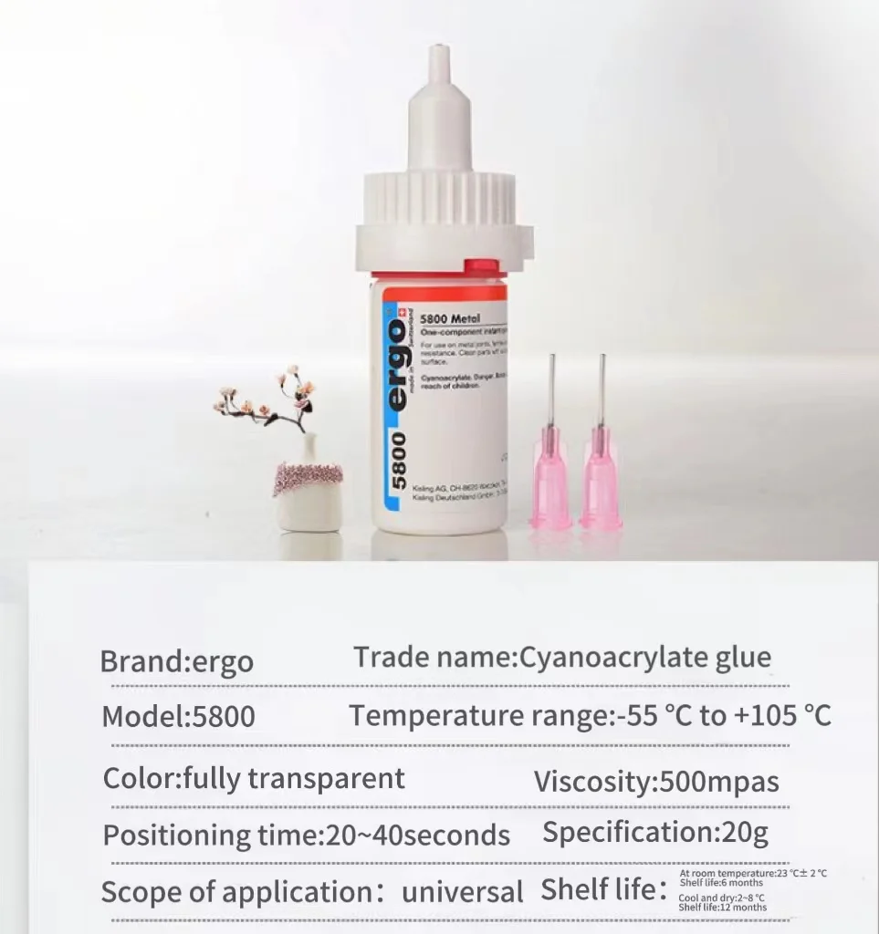 스위스 Ergo 5800 접착제, 플라스틱 금속 세라믹 아크릴 목재 유리, 특수 환경 보호, Ergo 5800 접착제, 20g, 2pc