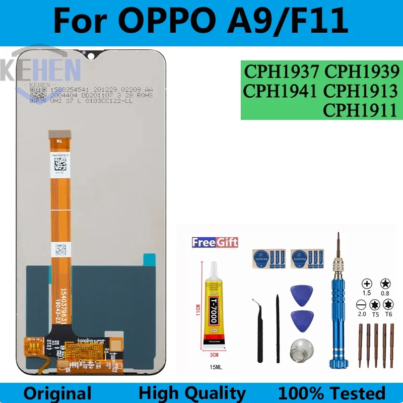 

ЖК-дисплей для OPPO A9 F11, дисплей с сенсорным экраном, дигитайзер, панель в сборе для cphc2, CPH1939, cph1900, CPH1913, CPH1911