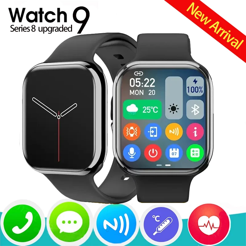 2024 Nowy inteligentny zegarek Watch 9 pro Mężczyźni GPS Sportowy NFC Zawsze wyświetlacz Temperatura ciała Fitness Kobiety Seria 8 inteligentny
