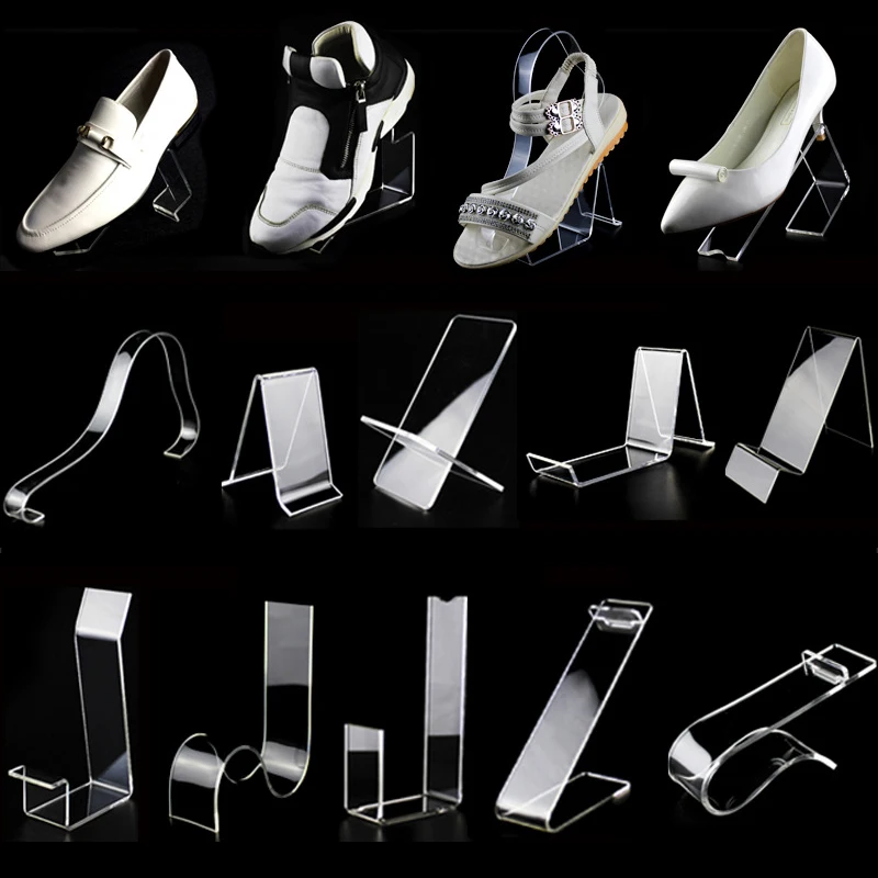 Acrylic Shoe Store Display Stands Clear Sandal Display Shelf High Heel Display Rack Holder Home Shopping Malls Storage Organizer