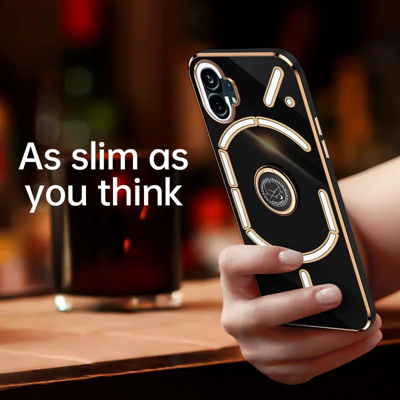 Enhanced Plating Ring Stand Shockproof Silicone Phone Case