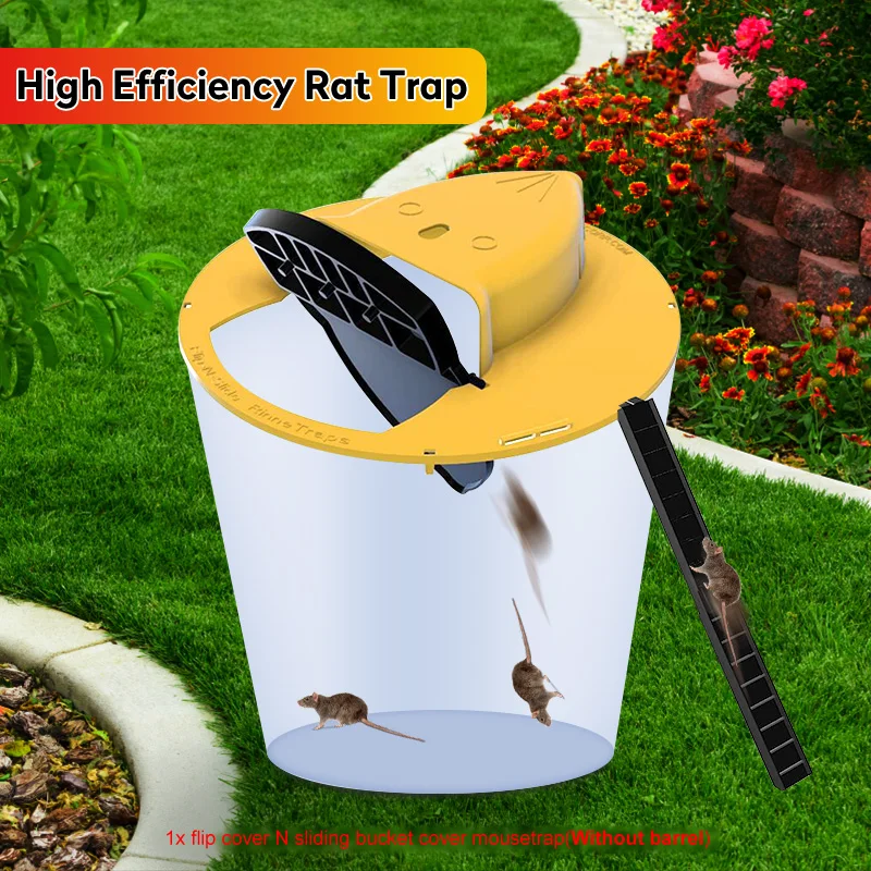 Mouse Trap Flip N Slide Bucket Lid Mouse Trap Humanized Mousetrap Reset  Design Balance Mouse Trap Indoor Outdoor Compatible 5 Gallon Bucket  (without B
