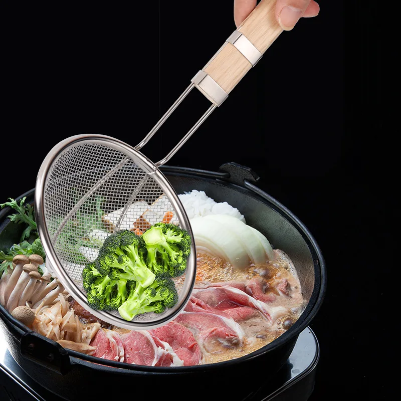 Description Picture 6 of item5-Size Stainless Steel Food Filter Spoons Colander French Fries Strainer Noodle Drainer Kitchen Cooking Skimmer Utensils