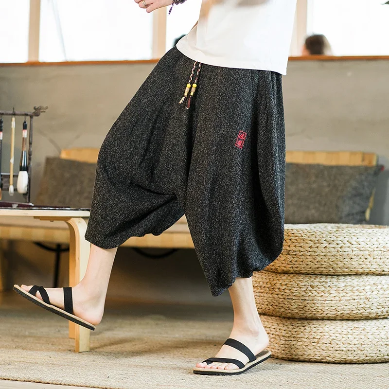 Embroidery Men’s Harem Pants Casual Spring Summer Men 2023 Baggy Trousers Vintage Streetwear Sweatpants Male Loose Jogging 5XL