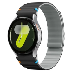 Magnetic Silicone Loop Strap Replacement Bracelet Accessories - 4 classic 42mm 46mm (Black - light grey)