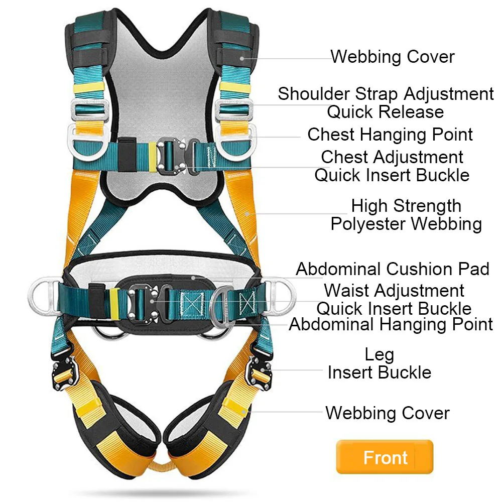 High Altitude Work Safety Belt Full Body Five-point Safety Harness Rope Hook  Outdoor Rock Climbing Training Protective Equipment - AliExpress