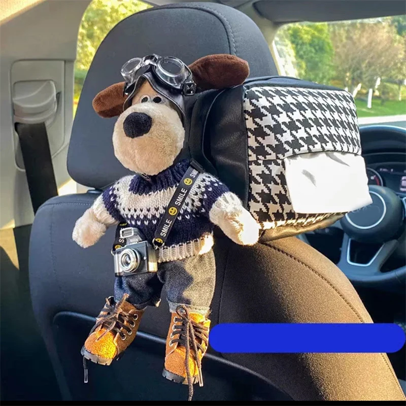 자동차 티슈 박스, 만화 개 창의적인 걸이식 종이 상자, 자동차 좌석 등받이 팔걸이 상자, 보관 상자, 자동차 인테리어 액세서리, 장식 상자 