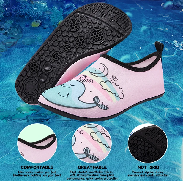 Kids' Quick-Dry Aqua Socks - Animal Design Beach & Water Shoes