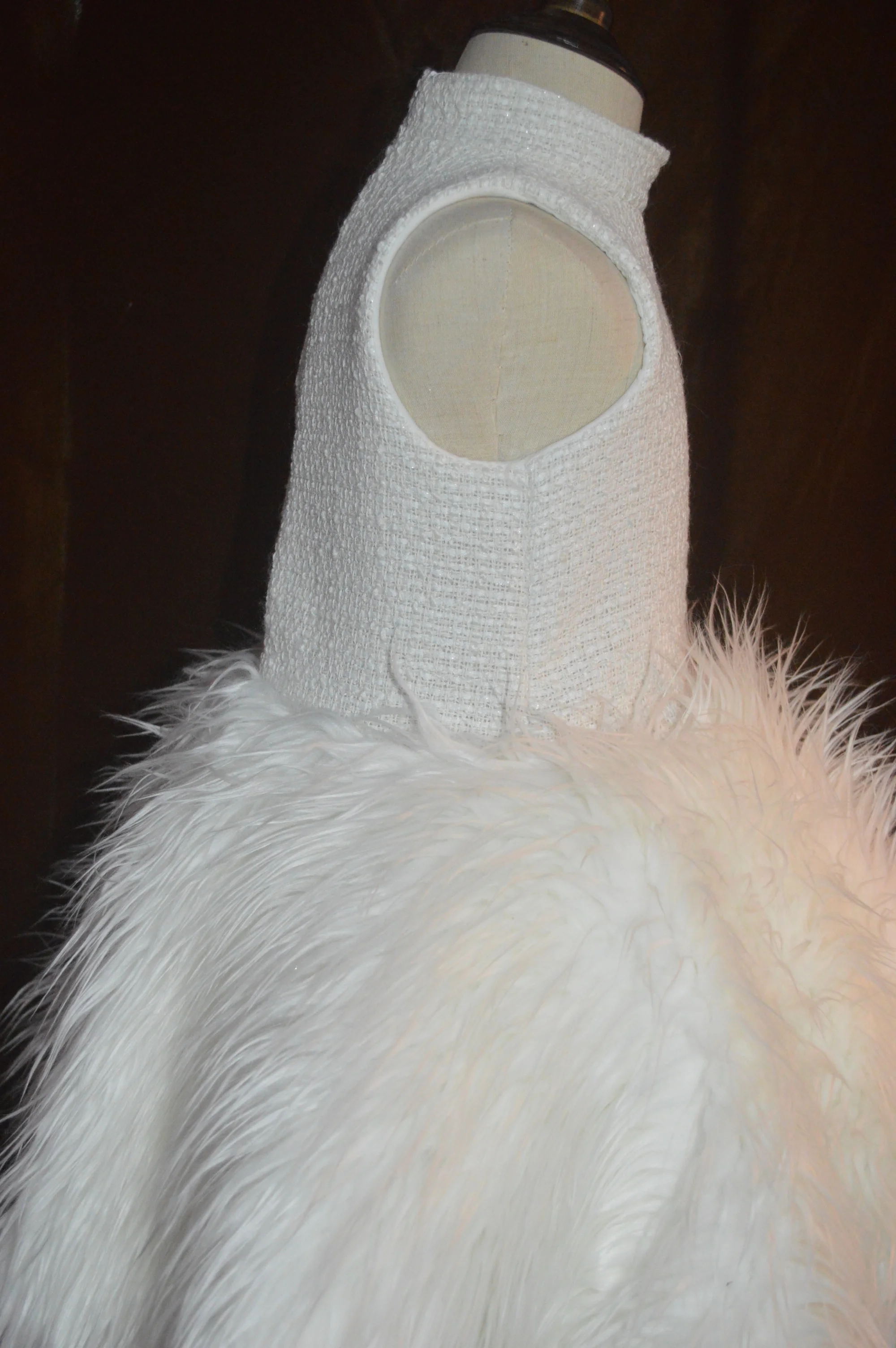 Handmade Eid fur feather dress Baby Lace Dress Princess Puffy