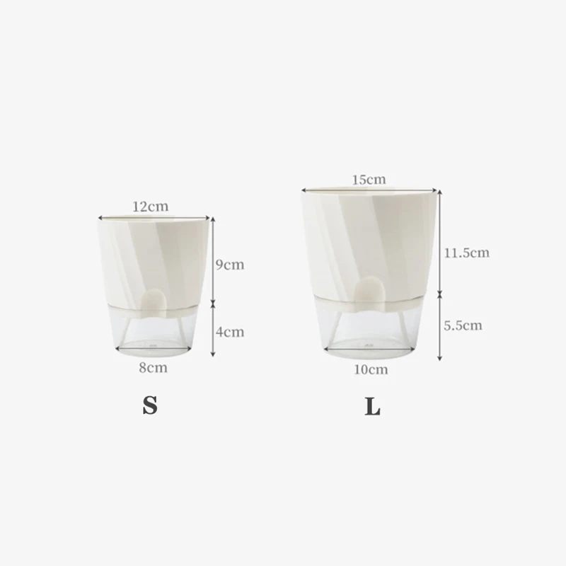 Lazy Hydroponic Flower Pot Automatic Water-Absorbing Flowerpot Transparent Double Layer Plastic Self Watering Planter Office 2