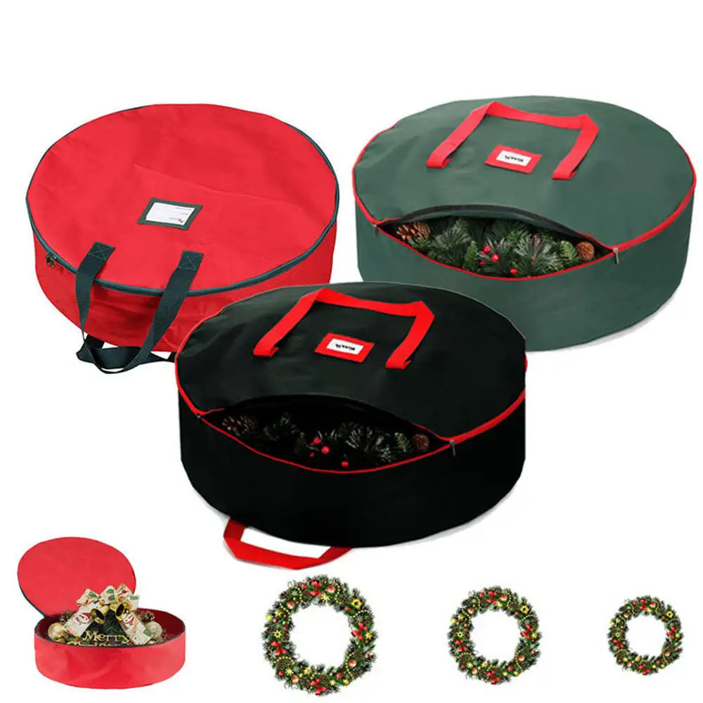

Christmas Wreath Storage Bag,35Inch Xmas Wreath Storage Container Wreath Storage Bag Christmas Decoration Storage Container