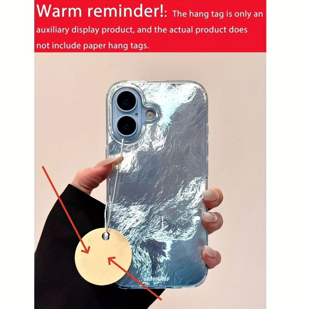 Luxury Gradient Baby Blue Laser Glacial Pattern Stylish Phone Case Cover