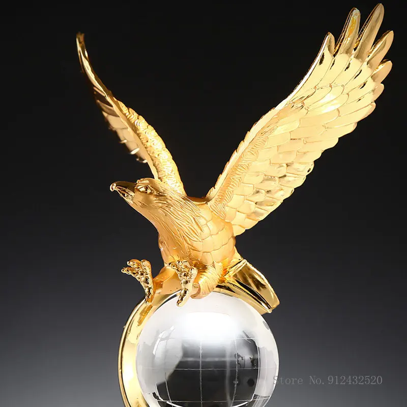 Crystal Eagle Crystal Trophy, Eagle Shape Trophy, Customized Lettering Award, Creative Souir, Home, Living Room Office Decor 1pc