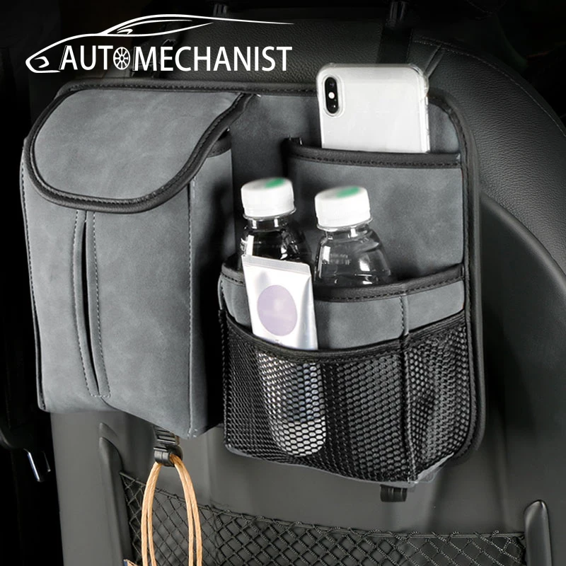 Multi-Pocket Car Seat Back Organizer Hanging Storage Bags With Hook Anti-Fur Interior Pocket Auto Stowing |