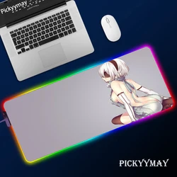Sexy Nier Automata Gaming Mouse Pad RGB Computer LED Mousepad Large Gaming Mouse Pad XL Mouse Pad Pink PC Gamer 900x400 Desk Mat 
