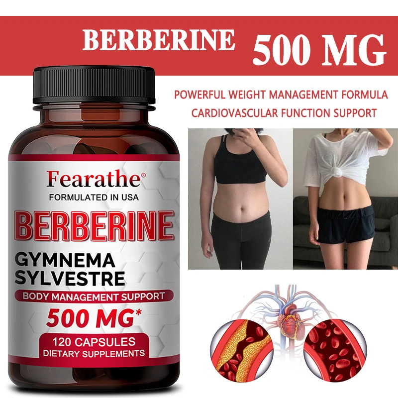 Berberine Capsules - Organic Gymnema - 500 Mg Immune System, Healthy Weight Management, Cardiovascular Health Support