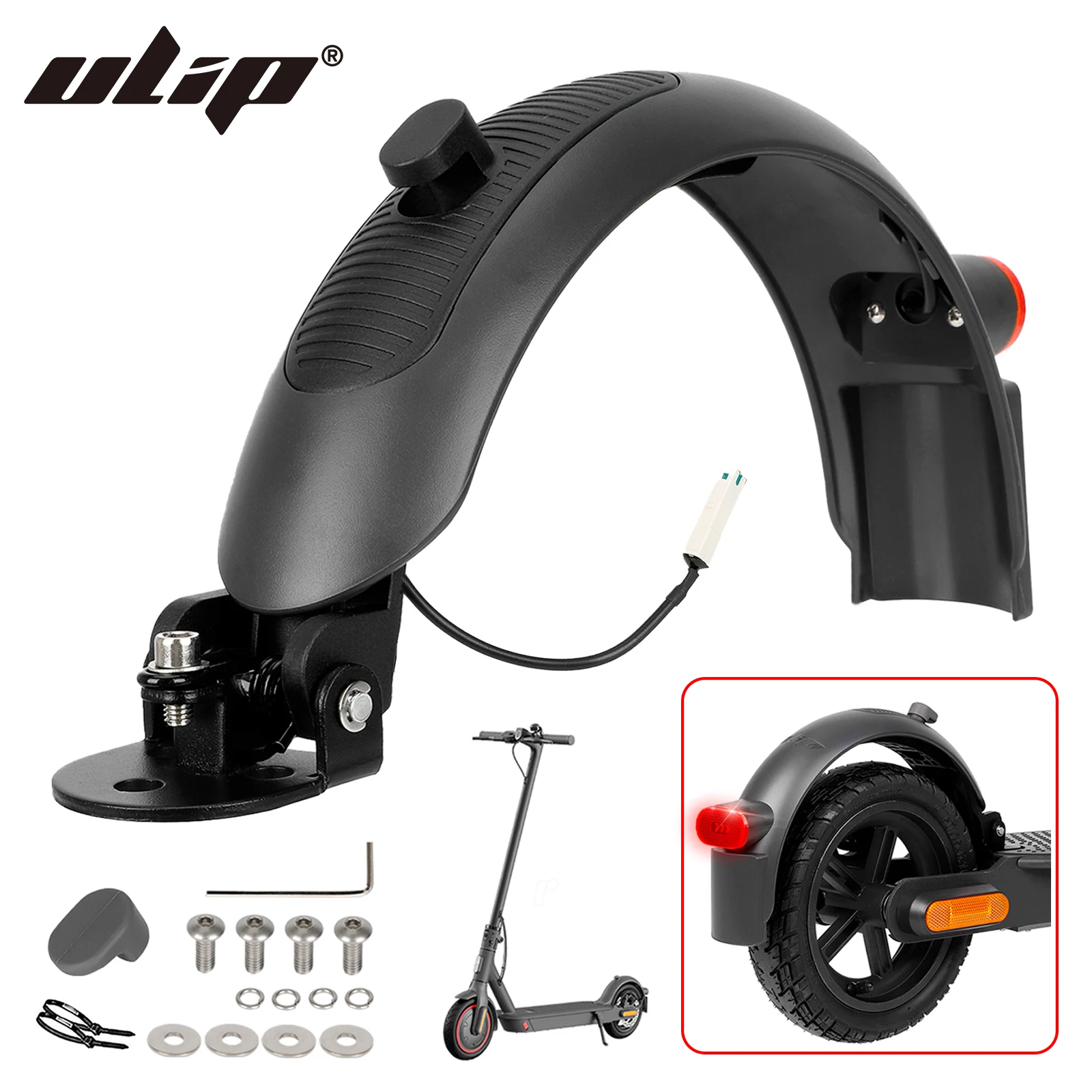 

ULIP Scooter Upgraded Mudguard For Xiaomi M365 Pro Pro2 1S MI3 Aluminium Rear Fender With Taillight Kit Tire Splash Fender Guard