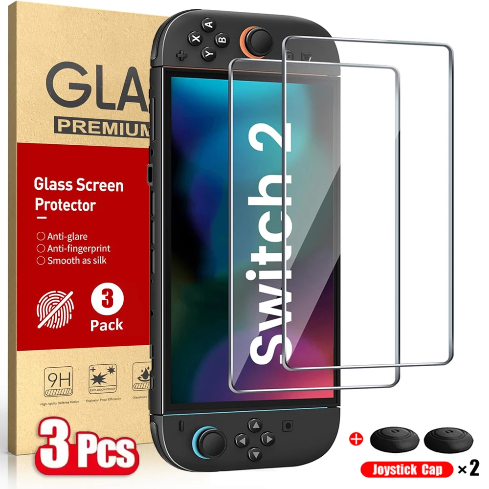 Premium Tempered Glass Screen Protector with Joystick Cap Accessories