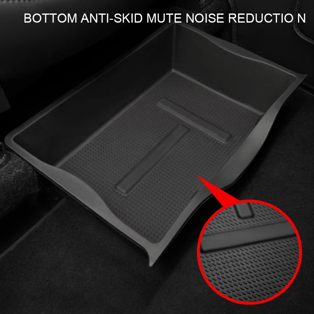 For Tesla Model Y Under Seat Storage Box Car Garbage Bin Organizer Case Drawer Holder Modified Car Interior Accessories