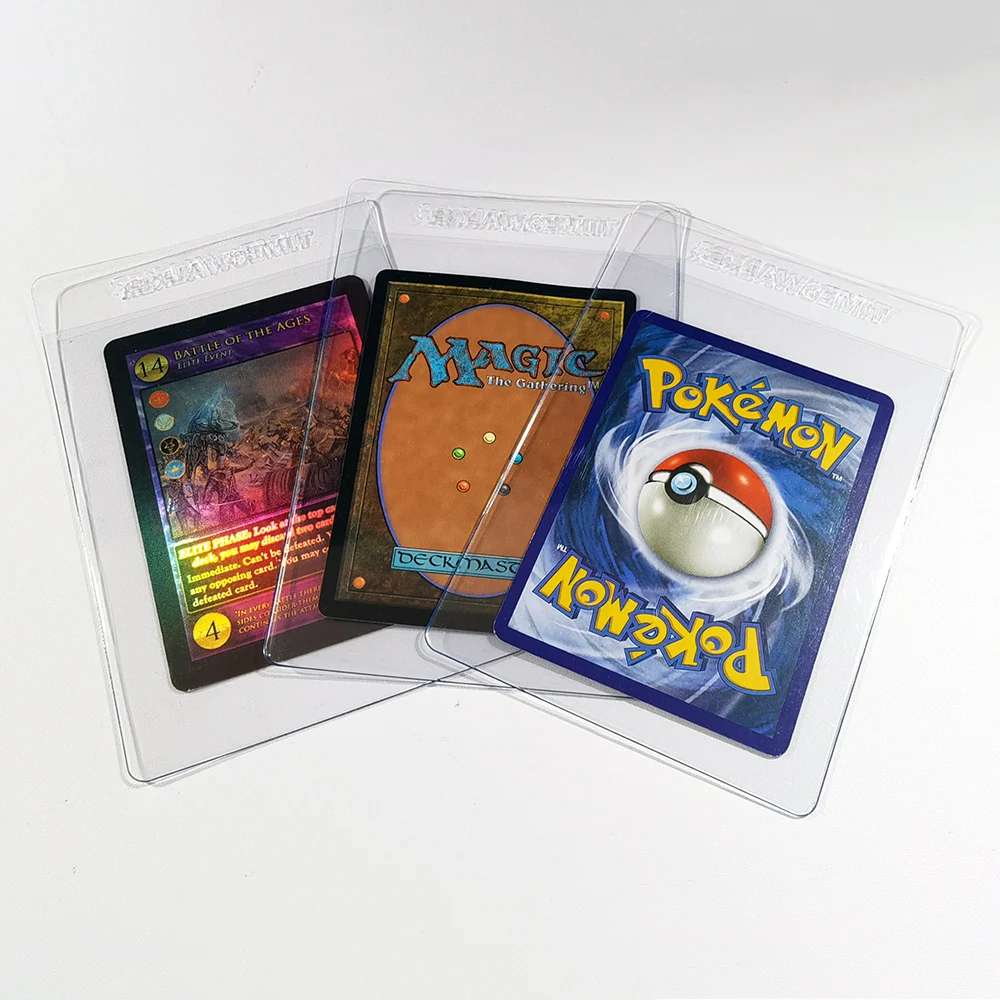 Playing Card Holder TimeWalker Semi-Rigid Card Holders 10Count Premium Card Grading Submission Holders 1/2" Lip Trading Protective Sleeves