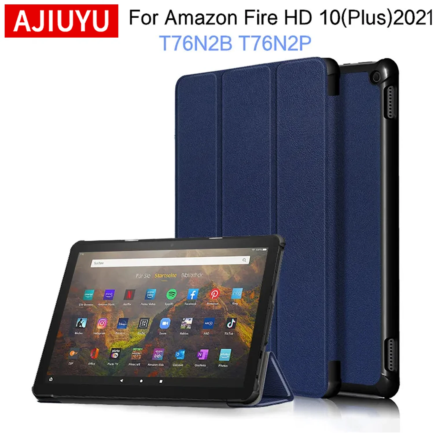 Premium Smart Case for 10.1'' Tablet - PU Leather Tri-fold Stand Cover