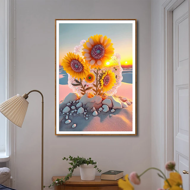Sunflower Diamond Painting Full Square Round Drill Wall Art Vintage  Pictures 3 Pcs Set For Living Room Kitchen Modern Home Decor - Diamond  Painting Cross Stitch - AliExpress